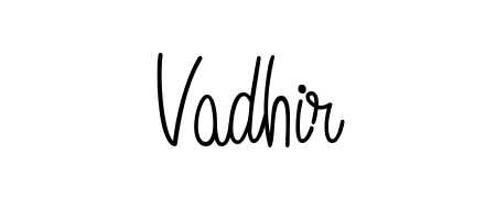 Make a beautiful signature design for name Vadhir. With this signature (Angelique-Rose-font-FFP) style, you can create a handwritten signature for free. Vadhir signature style 5 images and pictures png