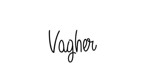 Make a beautiful signature design for name Vagher. With this signature (Angelique-Rose-font-FFP) style, you can create a handwritten signature for free. Vagher signature style 5 images and pictures png