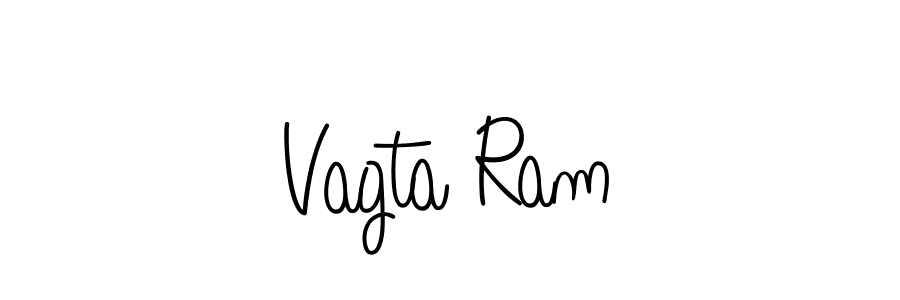 Use a signature maker to create a handwritten signature online. With this signature software, you can design (Angelique-Rose-font-FFP) your own signature for name Vagta Ram. Vagta Ram signature style 5 images and pictures png