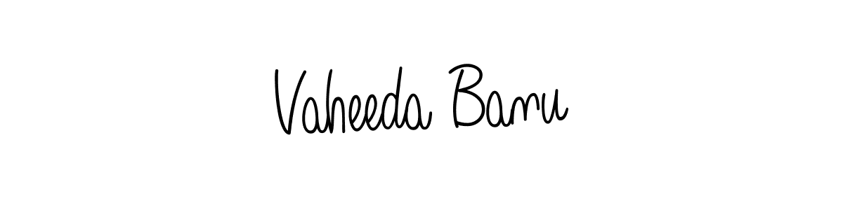 Use a signature maker to create a handwritten signature online. With this signature software, you can design (Angelique-Rose-font-FFP) your own signature for name Vaheeda Banu. Vaheeda Banu signature style 5 images and pictures png