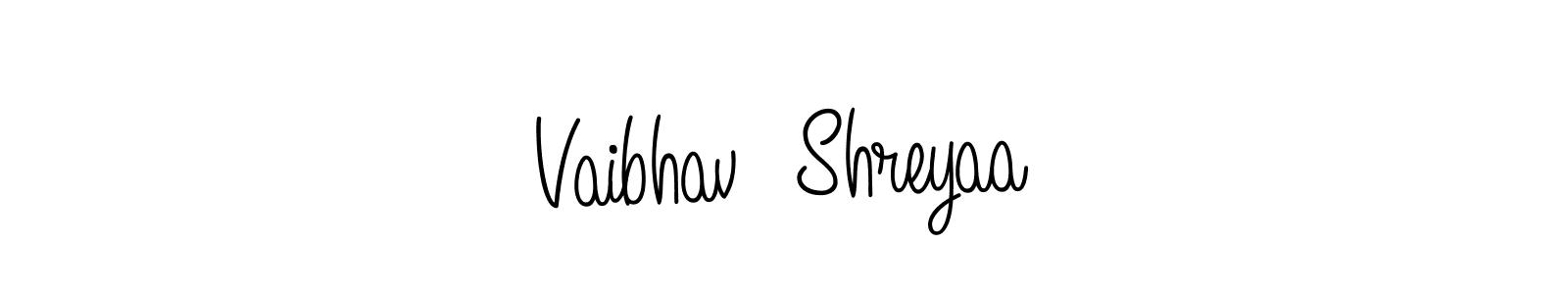 Also we have Vaibhav  Shreyaa name is the best signature style. Create professional handwritten signature collection using Angelique-Rose-font-FFP autograph style. Vaibhav  Shreyaa signature style 5 images and pictures png