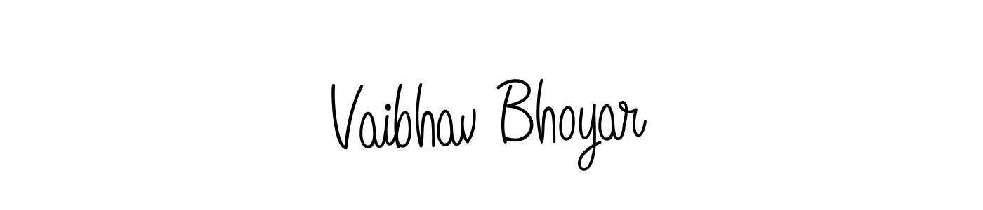 The best way (Angelique-Rose-font-FFP) to make a short signature is to pick only two or three words in your name. The name Vaibhav Bhoyar include a total of six letters. For converting this name. Vaibhav Bhoyar signature style 5 images and pictures png