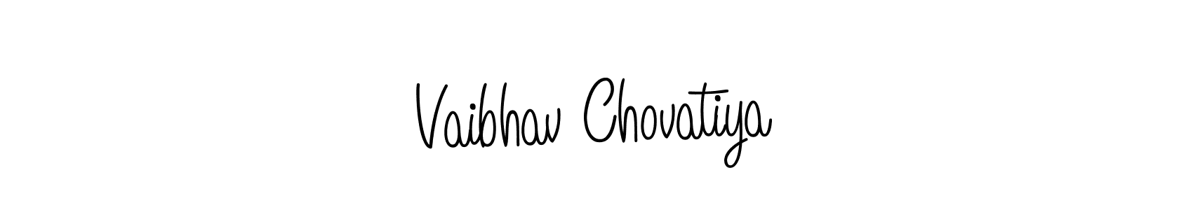 Design your own signature with our free online signature maker. With this signature software, you can create a handwritten (Angelique-Rose-font-FFP) signature for name Vaibhav Chovatiya. Vaibhav Chovatiya signature style 5 images and pictures png