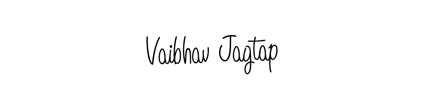 You should practise on your own different ways (Angelique-Rose-font-FFP) to write your name (Vaibhav Jagtap) in signature. don't let someone else do it for you. Vaibhav Jagtap signature style 5 images and pictures png