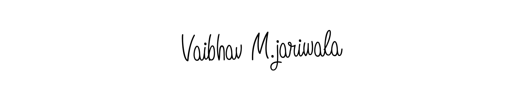 How to make Vaibhav M.jariwala name signature. Use Angelique-Rose-font-FFP style for creating short signs online. This is the latest handwritten sign. Vaibhav M.jariwala signature style 5 images and pictures png