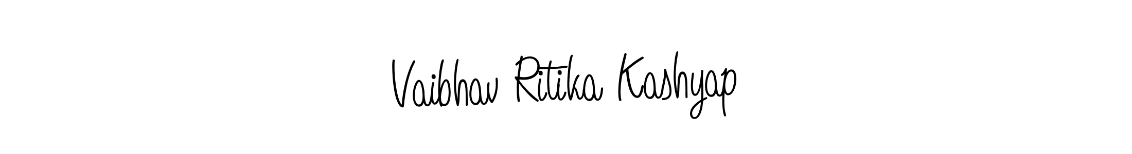 Design your own signature with our free online signature maker. With this signature software, you can create a handwritten (Angelique-Rose-font-FFP) signature for name Vaibhav Ritika Kashyap. Vaibhav Ritika Kashyap signature style 5 images and pictures png