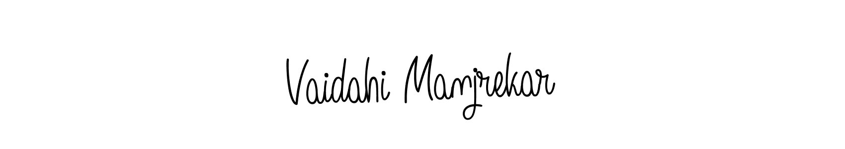 Use a signature maker to create a handwritten signature online. With this signature software, you can design (Angelique-Rose-font-FFP) your own signature for name Vaidahi Manjrekar. Vaidahi Manjrekar signature style 5 images and pictures png