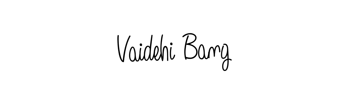 Also You can easily find your signature by using the search form. We will create Vaidehi Bang name handwritten signature images for you free of cost using Angelique-Rose-font-FFP sign style. Vaidehi Bang signature style 5 images and pictures png