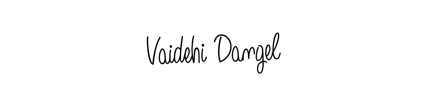 Design your own signature with our free online signature maker. With this signature software, you can create a handwritten (Angelique-Rose-font-FFP) signature for name Vaidehi Dangel. Vaidehi Dangel signature style 5 images and pictures png