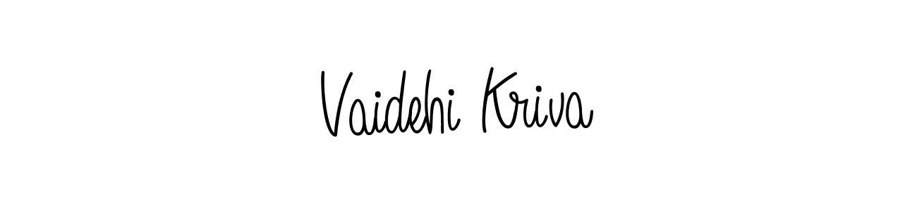 Make a beautiful signature design for name Vaidehi Kriva. With this signature (Angelique-Rose-font-FFP) style, you can create a handwritten signature for free. Vaidehi Kriva signature style 5 images and pictures png