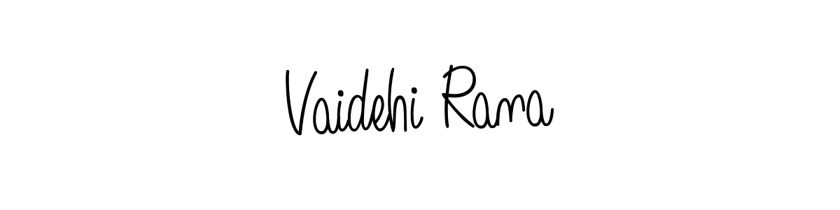How to make Vaidehi Rana name signature. Use Angelique-Rose-font-FFP style for creating short signs online. This is the latest handwritten sign. Vaidehi Rana signature style 5 images and pictures png
