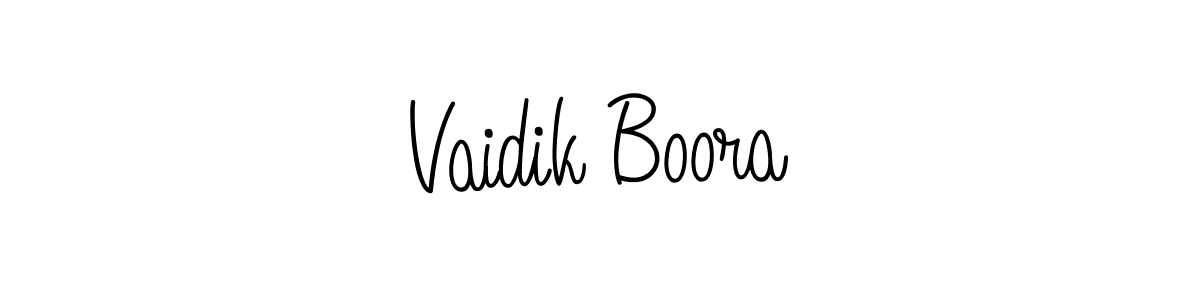 You should practise on your own different ways (Angelique-Rose-font-FFP) to write your name (Vaidik Boora) in signature. don't let someone else do it for you. Vaidik Boora signature style 5 images and pictures png