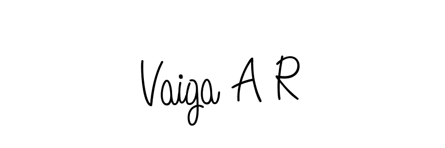Make a beautiful signature design for name Vaiga A R. With this signature (Angelique-Rose-font-FFP) style, you can create a handwritten signature for free. Vaiga A R signature style 5 images and pictures png