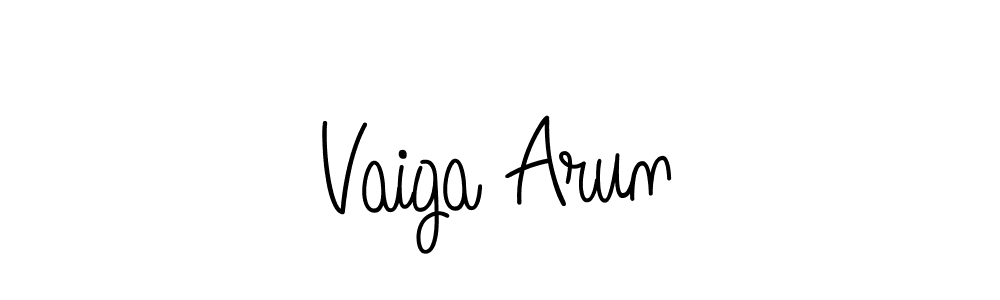 Create a beautiful signature design for name Vaiga Arun. With this signature (Angelique-Rose-font-FFP) fonts, you can make a handwritten signature for free. Vaiga Arun signature style 5 images and pictures png