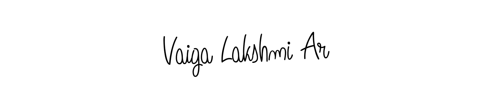 Use a signature maker to create a handwritten signature online. With this signature software, you can design (Angelique-Rose-font-FFP) your own signature for name Vaiga Lakshmi Ar. Vaiga Lakshmi Ar signature style 5 images and pictures png