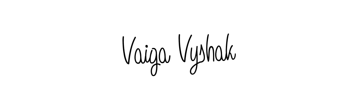 Make a beautiful signature design for name Vaiga Vyshak. With this signature (Angelique-Rose-font-FFP) style, you can create a handwritten signature for free. Vaiga Vyshak signature style 5 images and pictures png