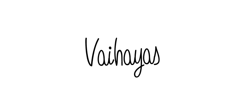 Make a beautiful signature design for name Vaihayas. With this signature (Angelique-Rose-font-FFP) style, you can create a handwritten signature for free. Vaihayas signature style 5 images and pictures png