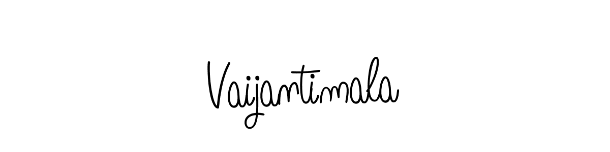 Design your own signature with our free online signature maker. With this signature software, you can create a handwritten (Angelique-Rose-font-FFP) signature for name Vaijantimala. Vaijantimala signature style 5 images and pictures png