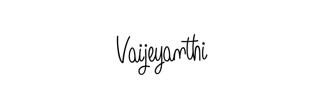 Vaijeyanthi stylish signature style. Best Handwritten Sign (Angelique-Rose-font-FFP) for my name. Handwritten Signature Collection Ideas for my name Vaijeyanthi. Vaijeyanthi signature style 5 images and pictures png