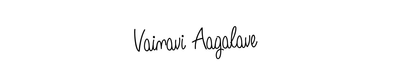 You should practise on your own different ways (Angelique-Rose-font-FFP) to write your name (Vainavi Aagalave) in signature. don't let someone else do it for you. Vainavi Aagalave signature style 5 images and pictures png