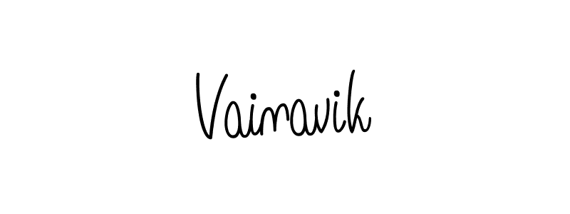 Use a signature maker to create a handwritten signature online. With this signature software, you can design (Angelique-Rose-font-FFP) your own signature for name Vainavik. Vainavik signature style 5 images and pictures png