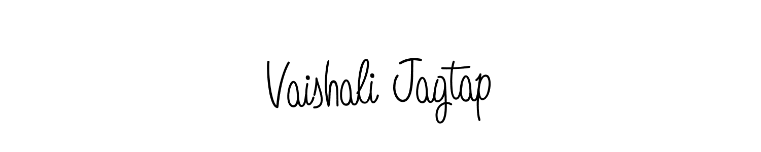 The best way (Angelique-Rose-font-FFP) to make a short signature is to pick only two or three words in your name. The name Vaishali Jagtap include a total of six letters. For converting this name. Vaishali Jagtap signature style 5 images and pictures png