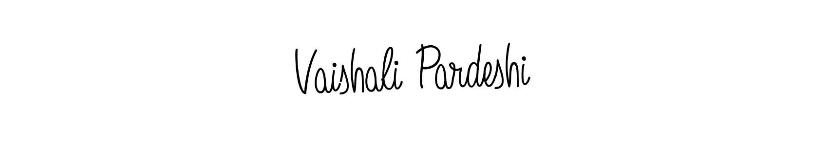 The best way (Angelique-Rose-font-FFP) to make a short signature is to pick only two or three words in your name. The name Vaishali Pardeshi include a total of six letters. For converting this name. Vaishali Pardeshi signature style 5 images and pictures png