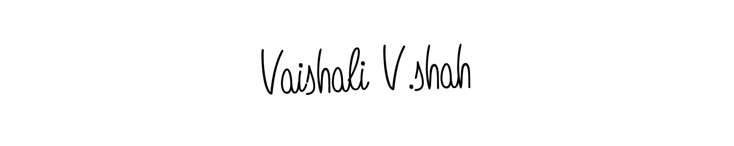 Design your own signature with our free online signature maker. With this signature software, you can create a handwritten (Angelique-Rose-font-FFP) signature for name Vaishali V.shah. Vaishali V.shah signature style 5 images and pictures png
