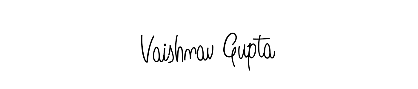 Create a beautiful signature design for name Vaishnav Gupta. With this signature (Angelique-Rose-font-FFP) fonts, you can make a handwritten signature for free. Vaishnav Gupta signature style 5 images and pictures png