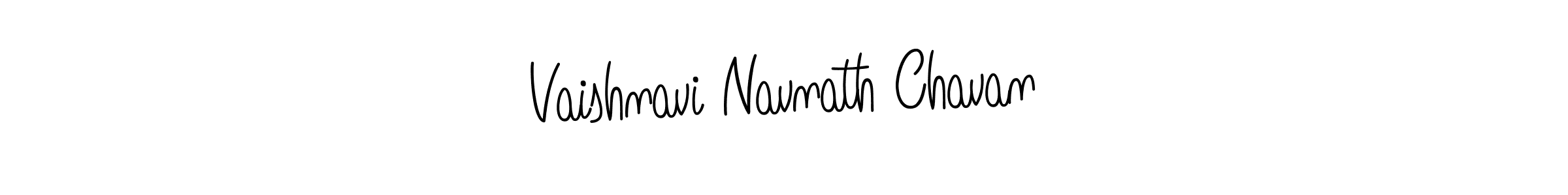 Create a beautiful signature design for name Vaishnavi Navnath Chavan. With this signature (Angelique-Rose-font-FFP) fonts, you can make a handwritten signature for free. Vaishnavi Navnath Chavan signature style 5 images and pictures png