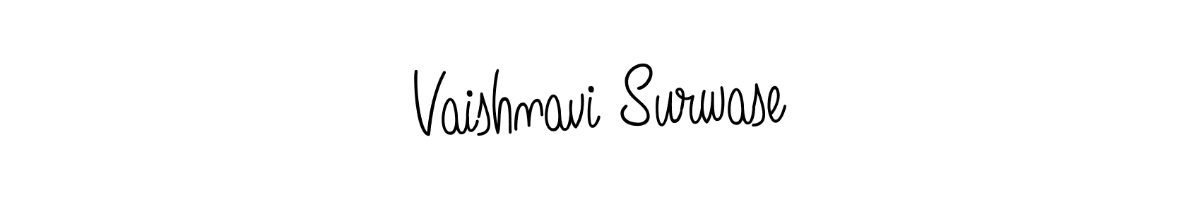 Make a beautiful signature design for name Vaishnavi Surwase. With this signature (Angelique-Rose-font-FFP) style, you can create a handwritten signature for free. Vaishnavi Surwase signature style 5 images and pictures png
