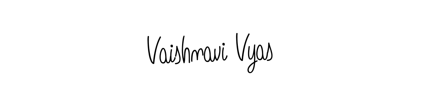 Make a beautiful signature design for name Vaishnavi Vyas. With this signature (Angelique-Rose-font-FFP) style, you can create a handwritten signature for free. Vaishnavi Vyas signature style 5 images and pictures png