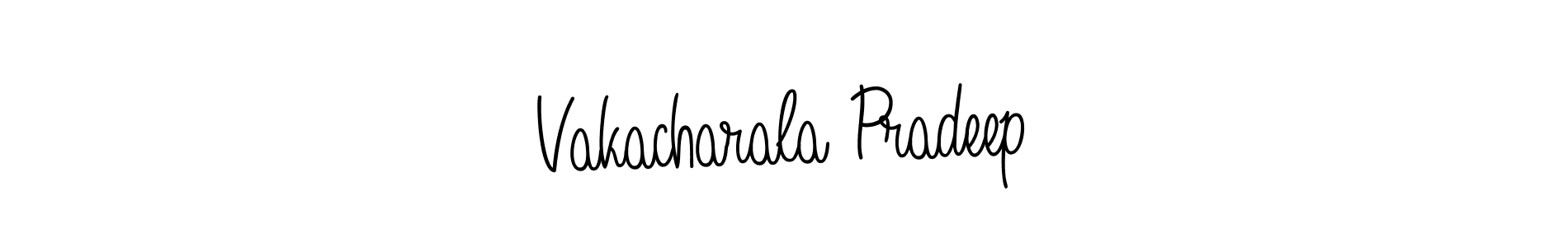 Design your own signature with our free online signature maker. With this signature software, you can create a handwritten (Angelique-Rose-font-FFP) signature for name Vakacharala Pradeep. Vakacharala Pradeep signature style 5 images and pictures png