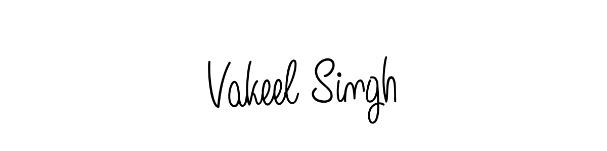 You should practise on your own different ways (Angelique-Rose-font-FFP) to write your name (Vakeel Singh) in signature. don't let someone else do it for you. Vakeel Singh signature style 5 images and pictures png