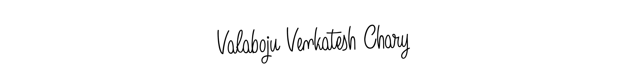 Use a signature maker to create a handwritten signature online. With this signature software, you can design (Angelique-Rose-font-FFP) your own signature for name Valaboju Venkatesh Chary. Valaboju Venkatesh Chary signature style 5 images and pictures png