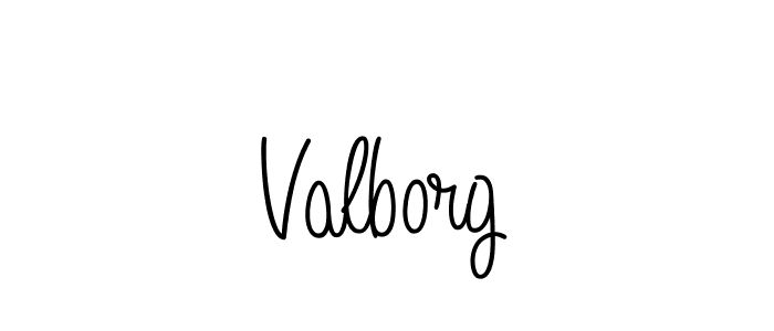 Valborg stylish signature style. Best Handwritten Sign (Angelique-Rose-font-FFP) for my name. Handwritten Signature Collection Ideas for my name Valborg. Valborg signature style 5 images and pictures png