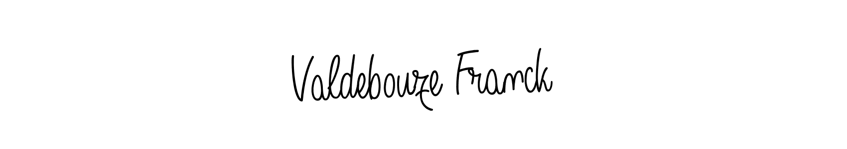 Create a beautiful signature design for name Valdebouze Franck. With this signature (Angelique-Rose-font-FFP) fonts, you can make a handwritten signature for free. Valdebouze Franck signature style 5 images and pictures png
