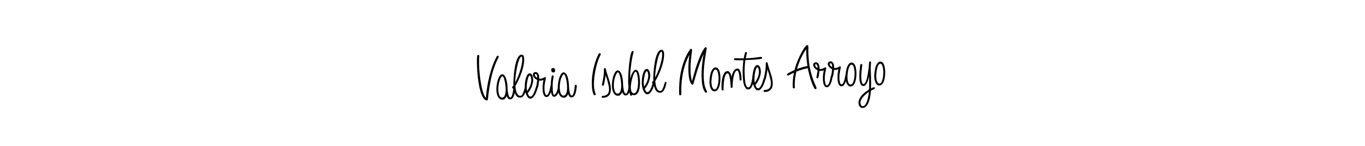 The best way (Angelique-Rose-font-FFP) to make a short signature is to pick only two or three words in your name. The name Valeria Isabel Montes Arroyo include a total of six letters. For converting this name. Valeria Isabel Montes Arroyo signature style 5 images and pictures png