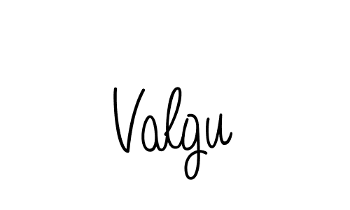 Use a signature maker to create a handwritten signature online. With this signature software, you can design (Angelique-Rose-font-FFP) your own signature for name Valgu. Valgu signature style 5 images and pictures png