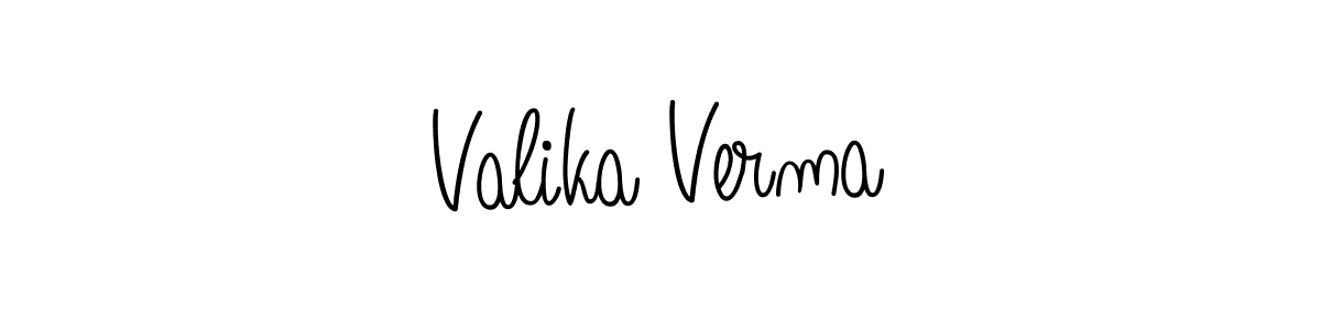 Create a beautiful signature design for name Valika Verma. With this signature (Angelique-Rose-font-FFP) fonts, you can make a handwritten signature for free. Valika Verma signature style 5 images and pictures png