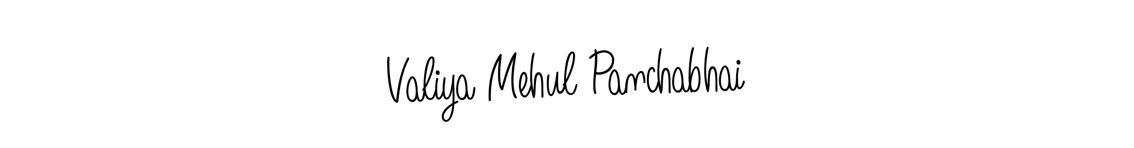 Make a beautiful signature design for name Valiya Mehul Panchabhai. With this signature (Angelique-Rose-font-FFP) style, you can create a handwritten signature for free. Valiya Mehul Panchabhai signature style 5 images and pictures png