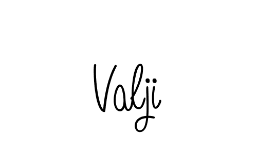 Valji stylish signature style. Best Handwritten Sign (Angelique-Rose-font-FFP) for my name. Handwritten Signature Collection Ideas for my name Valji. Valji signature style 5 images and pictures png