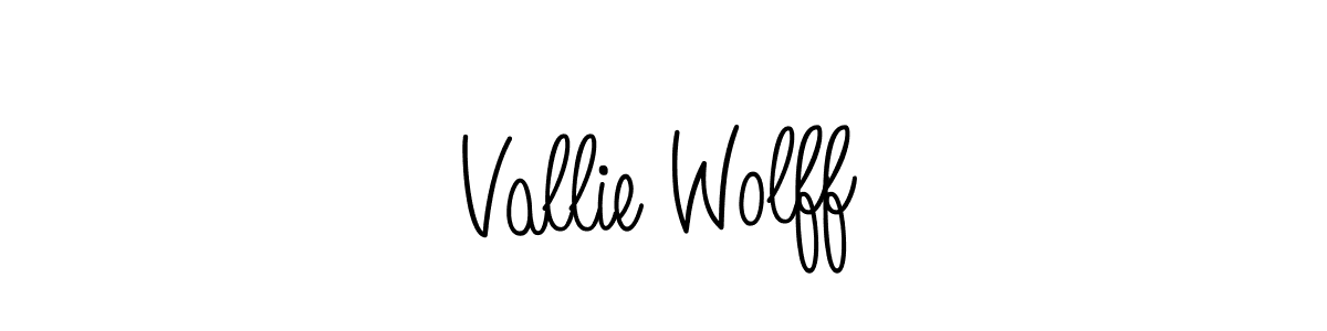 Make a beautiful signature design for name Vallie Wolff. With this signature (Angelique-Rose-font-FFP) style, you can create a handwritten signature for free. Vallie Wolff signature style 5 images and pictures png