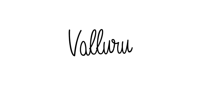 Design your own signature with our free online signature maker. With this signature software, you can create a handwritten (Angelique-Rose-font-FFP) signature for name Valluru. Valluru signature style 5 images and pictures png