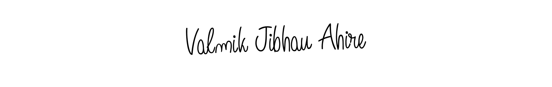 Make a beautiful signature design for name Valmik Jibhau Ahire. With this signature (Angelique-Rose-font-FFP) style, you can create a handwritten signature for free. Valmik Jibhau Ahire signature style 5 images and pictures png