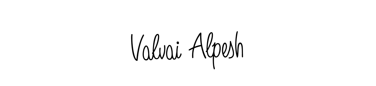 How to make Valvai Alpesh signature? Angelique-Rose-font-FFP is a professional autograph style. Create handwritten signature for Valvai Alpesh name. Valvai Alpesh signature style 5 images and pictures png