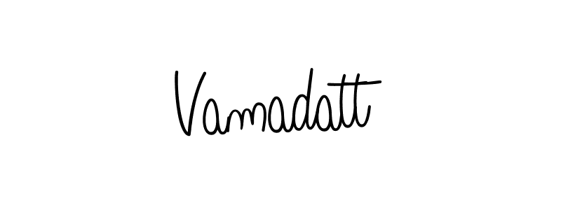 Use a signature maker to create a handwritten signature online. With this signature software, you can design (Angelique-Rose-font-FFP) your own signature for name Vamadatt. Vamadatt signature style 5 images and pictures png