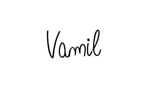 Vamil stylish signature style. Best Handwritten Sign (Angelique-Rose-font-FFP) for my name. Handwritten Signature Collection Ideas for my name Vamil. Vamil signature style 5 images and pictures png
