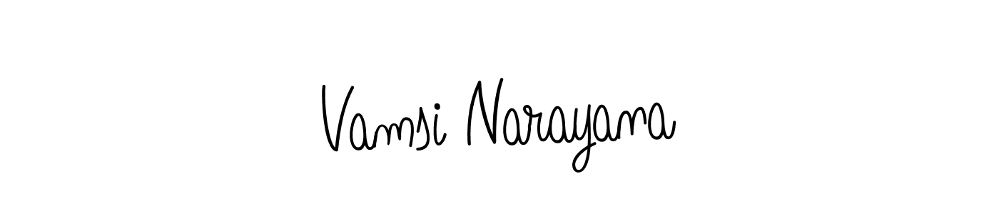 Use a signature maker to create a handwritten signature online. With this signature software, you can design (Angelique-Rose-font-FFP) your own signature for name Vamsi Narayana. Vamsi Narayana signature style 5 images and pictures png