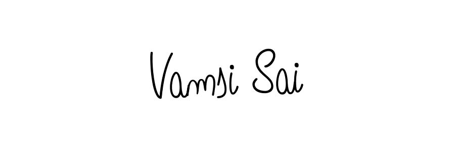 The best way (Angelique-Rose-font-FFP) to make a short signature is to pick only two or three words in your name. The name Vamsi Sai include a total of six letters. For converting this name. Vamsi Sai signature style 5 images and pictures png